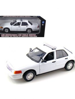 2001 Ford Crown Victoria Unmarked White Police Car 1/18 Diecast Model Car by Motormax 73517w