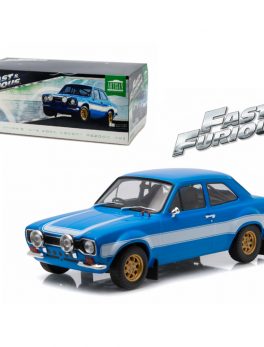 Brian's 1974 Ford Escort RS2000 Mk1 Blue with White Stripes Fast and Furious 6 Movie (2013) 1/18 Diecast Model Car by Greenlight 19022