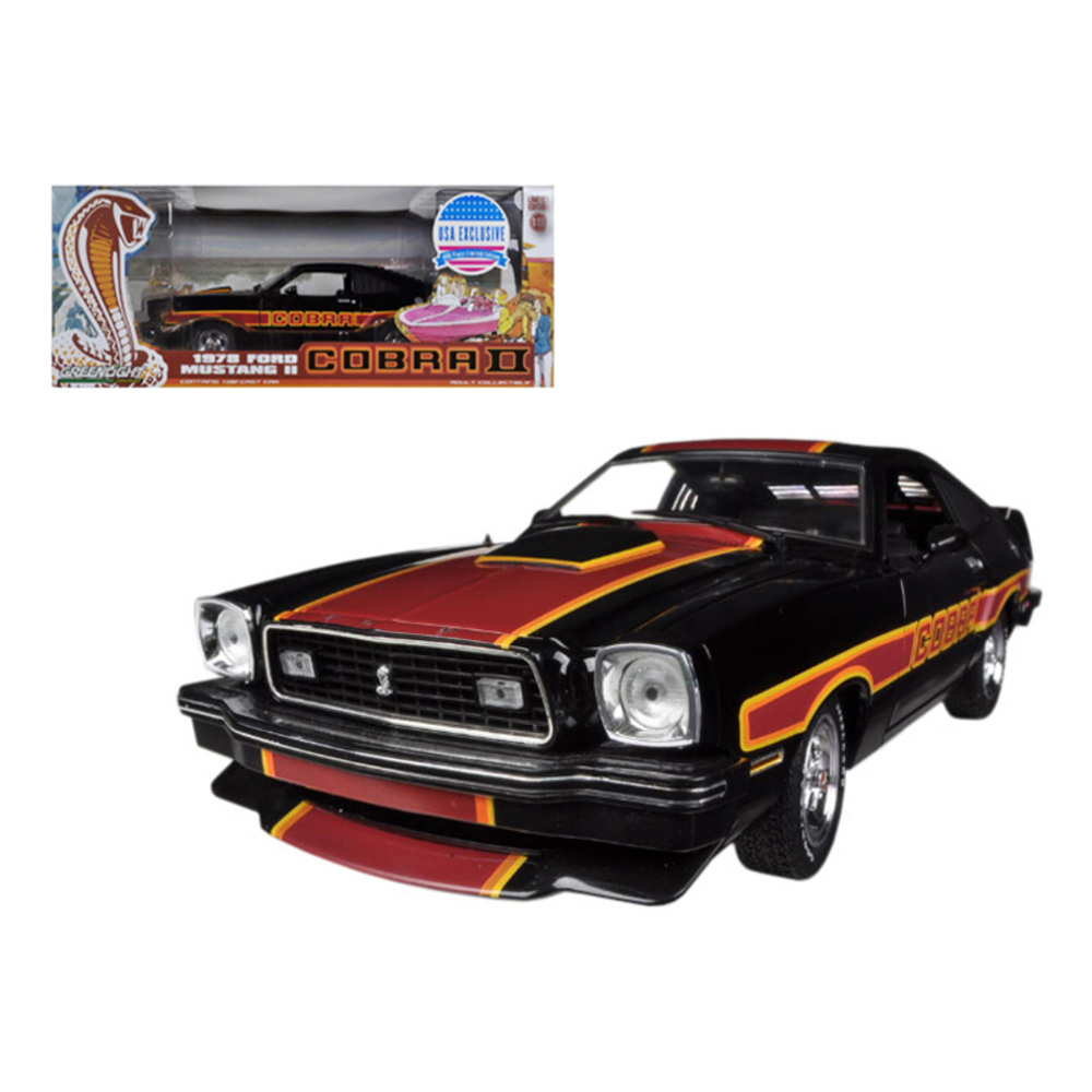 1978 Ford Mustang Cobra II Black Free Wheelin Movie 1/18 Diecast Car Model by Greenlight GL12891bk