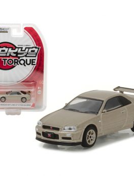 2001 Nissan Skyline GT-R R34 M-Spec Silica Breath Tokyo Torque Series 1 1/64 Diecast Model Car by Greenlight 29880D