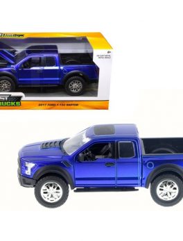 2017 Ford F-150 Raptor Pickup Truck Blue 1/24 Diecast Model Car by Jada 98583