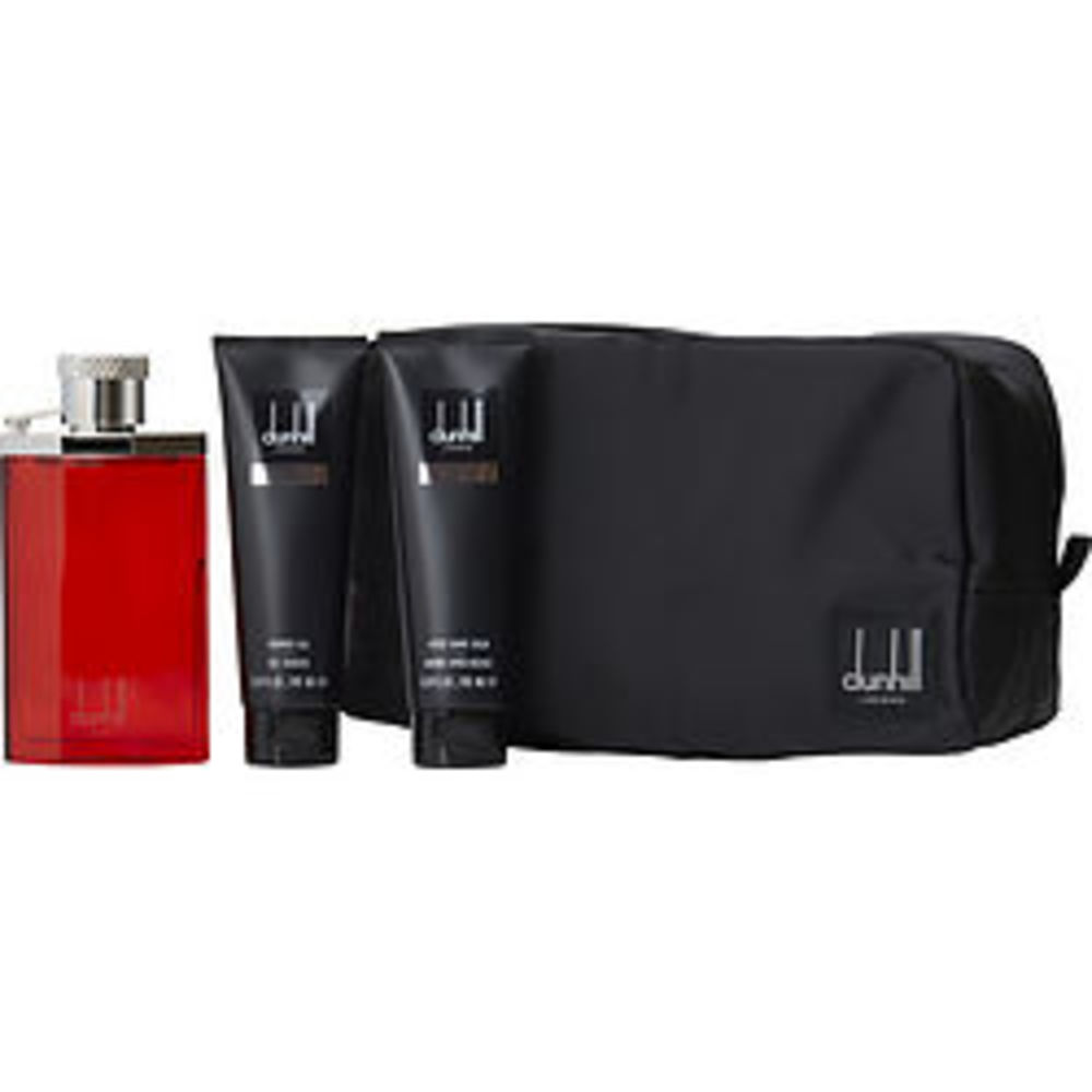 Desire Edt Spray 3.4 Oz and Aftershave Balm 3 Oz and Shower Gel 3 Oz and Toiletry Bag For Men