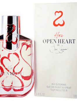 Her Open Heart Eau De Parfum Spray 3.4 Oz and Jewelry Roll For Women