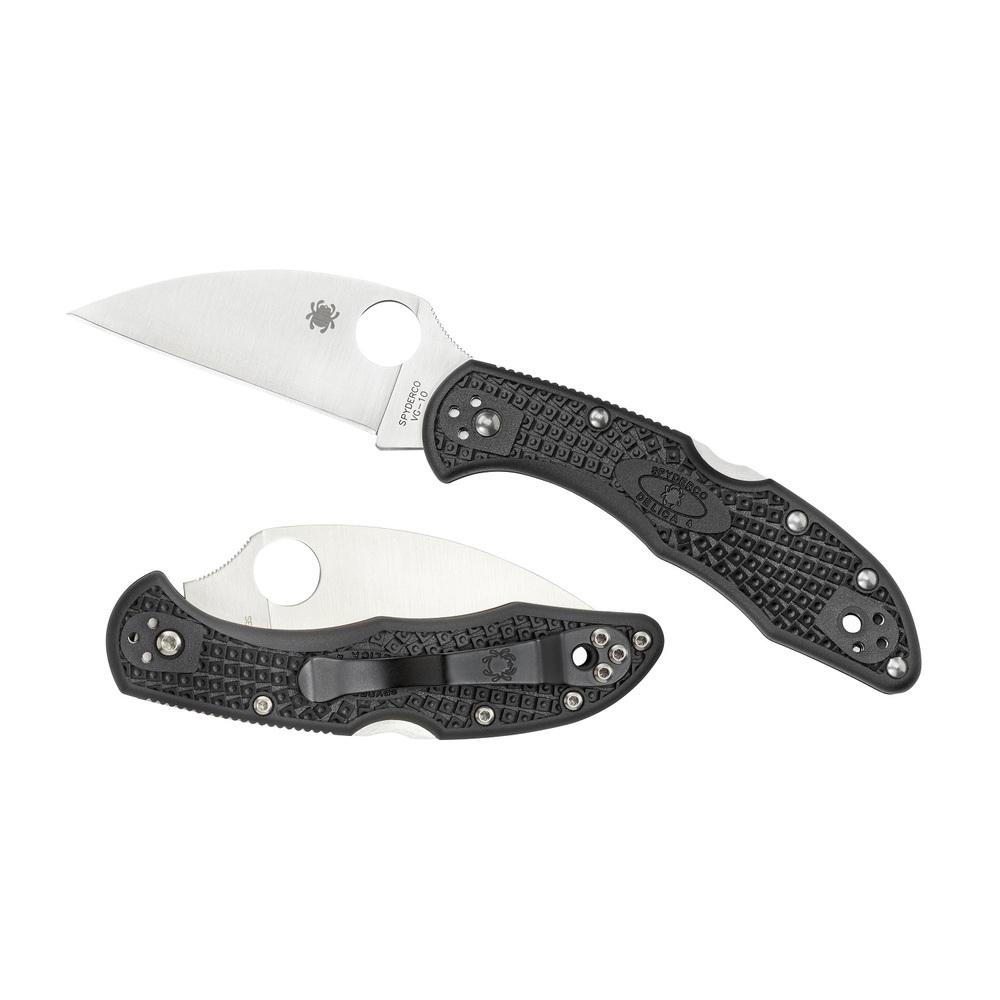 Spyderco Delica 4 Folder 2.88 in Plain Wharncliff Black FRN