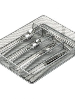 Honey-Can-Do KCH-02154 5-Compartment Steel Mesh Cutlery Tray
