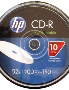 HP CR52WJH010CB 700MB 80-Minute 52x Printable CD-Rs, 10-ct Spindle