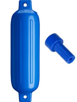 Polyform G-3 Twin Eye Fender 5.5" x 19" - Blue w/Air Adapter