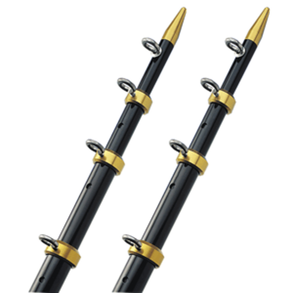 TACO 15" Telescopic Outrigger Poles 1-1/8" - Black/Gold