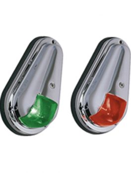 Perko 12V Vertical Mount Side Lights Chrome Plated Brass MADE IN THE USA