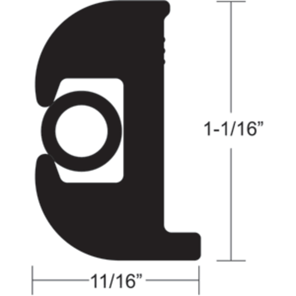TACO Flex Vinyl Rub Rail Kit - Black w/Black Insert - 50" - 1-1/16"
