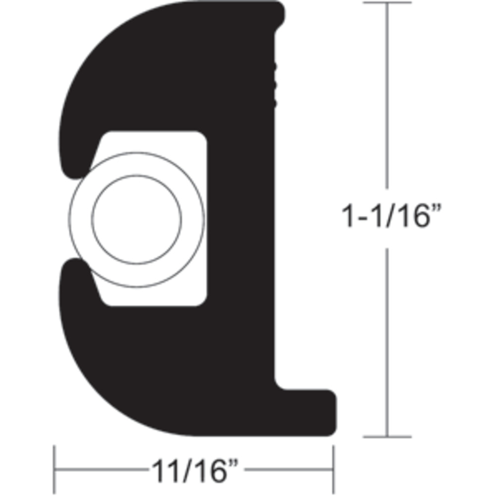 TACO Flex Vinyl Rub Rail Kit - Black w/White Insert - 50" - 1-1/16" x 11/16"