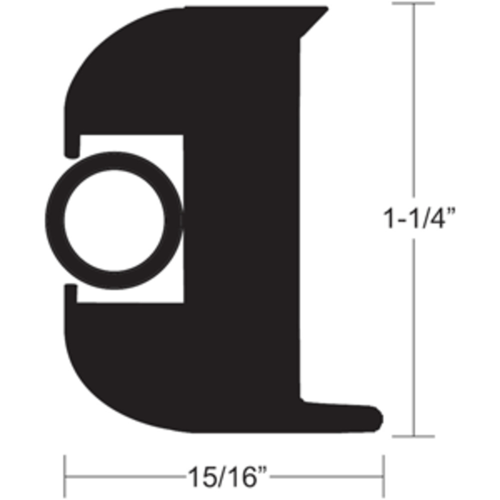 TACO Flex Vinyl Rub Rail Kit - Black w/Black Insert - 50" - 1-1/4"