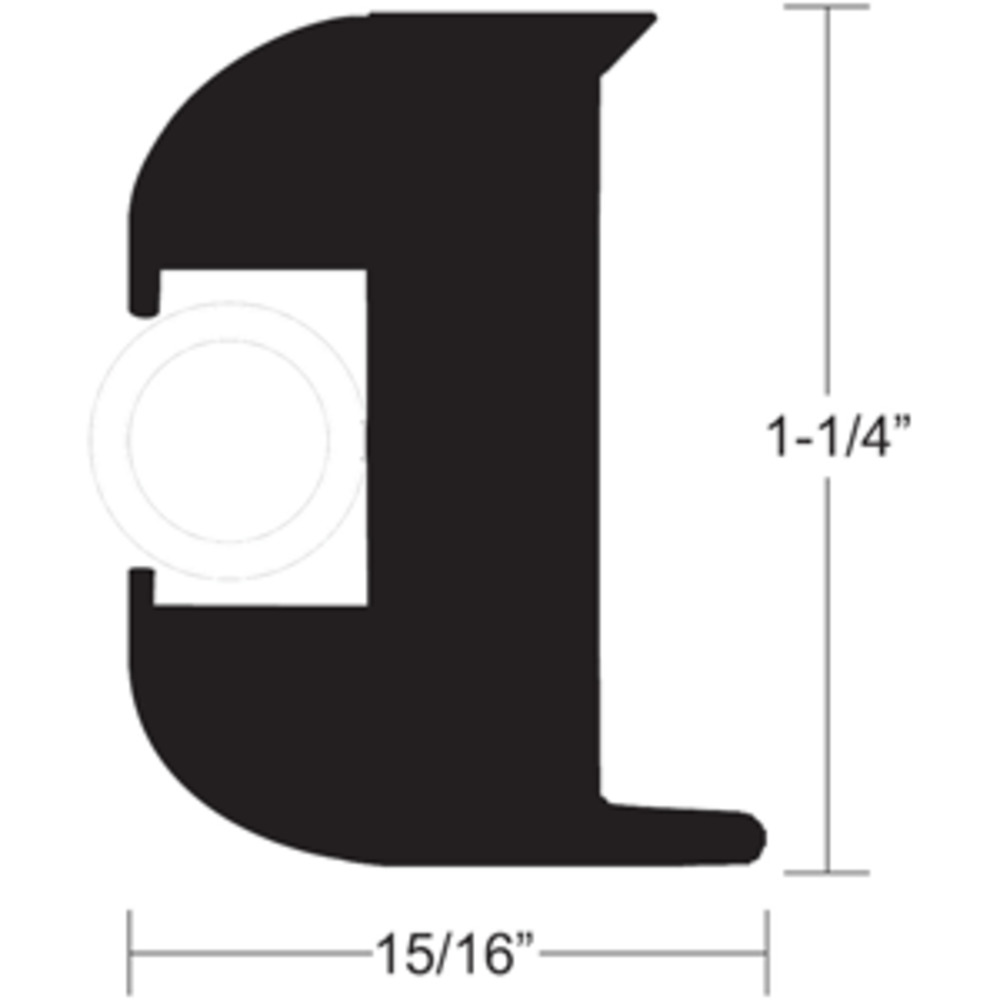 TACO Flex Vinyl Rub Rail Kit - Black w/White Insert - 50" - 1-1/4" x 15/16"