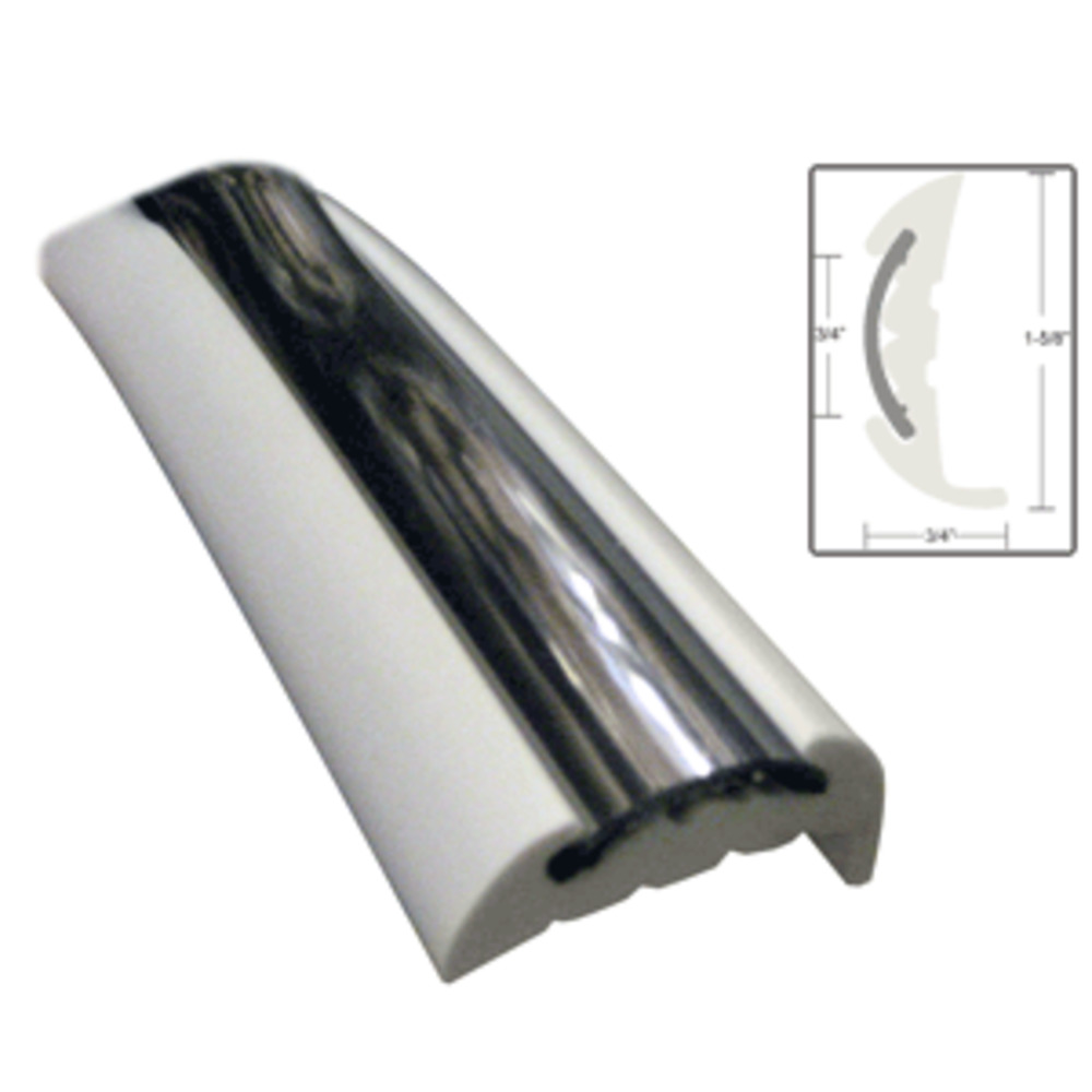 TACO Semi-Rigid Rub Rail Kit - White w/Flex Chrome Insert - 70"