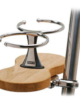 Edson Clamp-On Drink Holder - Double - Teak