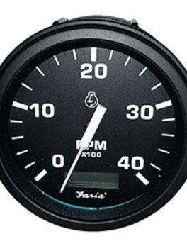 Faria Tachometer Heavy-Duty Tachometer w/Hourmeter (4000 RPM) (Diesel) (Mech Takeoff and amp; Var Ratio Alt) - Black