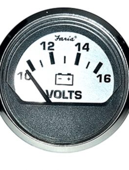 Faria Spun Silver 2" Voltmeter (10-16 VDC)
