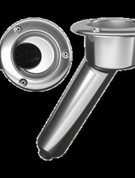 Mate Series Stainless Steel 30 and deg; Rod and amp; Cup Holder - Drain - Round Top