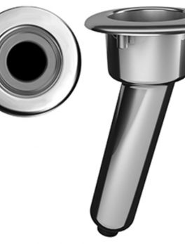 Mate Series Elite Screwless Stainless Steel 15 and deg; Rod and amp; Cup Holder - Drain - Round Top