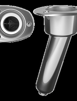 Mate Series Stainless Steel 15 and deg; Rod and amp; Cup Holder - Drain - Oval Top