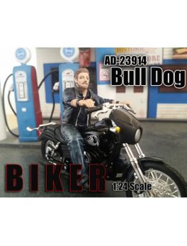Biker Bull Dog Figure For 1:24 Scale Models by American Diorama 23914