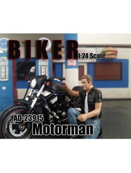 Biker Motorman Figure For 1:24 Scale Models by American Diorama 23915
