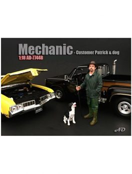 Customer Patrick and a Dog Figurine / Figure For 1:18 Models by American Diorama 77448