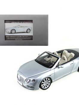 2016 Bentley Continental GT Convertible LHD Silver Frost 1/18 Diecast Model Car by Paragon 98231