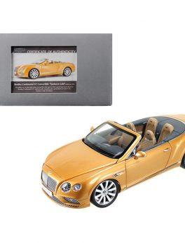 2016 Bentley Continental GT Convertible LHD Sunburst Gold 1/18 Diecast Model Car by Paragon PA98232