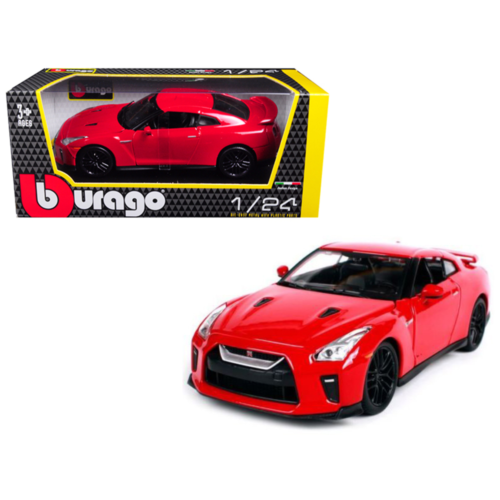 2017 Nissan GT-R R35 Red 1/24 Diecast Car Model by BBurago 21082R