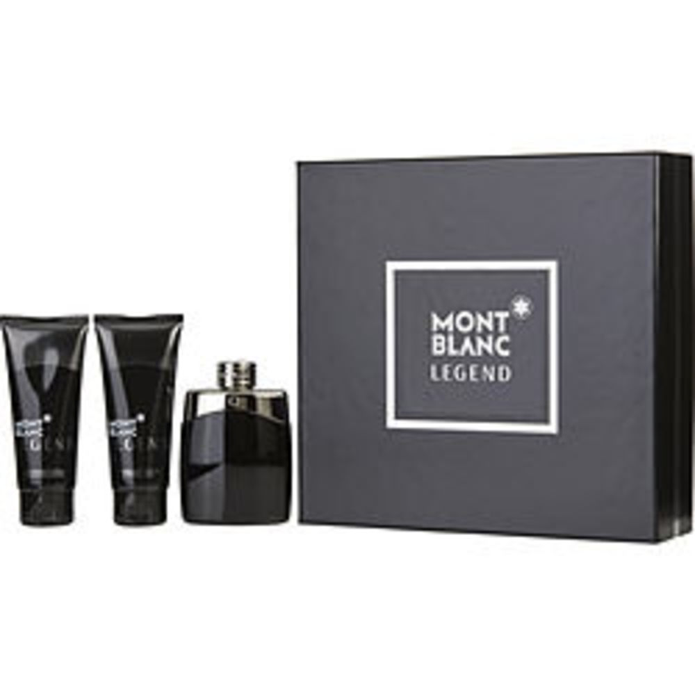 Mont Blanc Legend Edt Spray 3.3 Oz and Aftershave Balm 3.3 Oz and All Over Shower Gel 3.3 Oz For Men