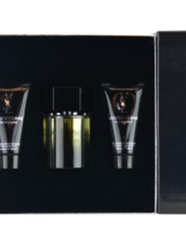 La Nuit De L'homme Yves Saint Laurent Edt Spray 3.3 Oz and Aftershave Balm 1.6 Oz and All Over Shower Gel 1.6 Oz For Men
