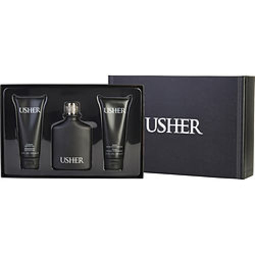 Usher Edt Spray 3.4 Oz and Aftershave Soother 3.4 Oz and Shower Gel 3.4 Oz For Men