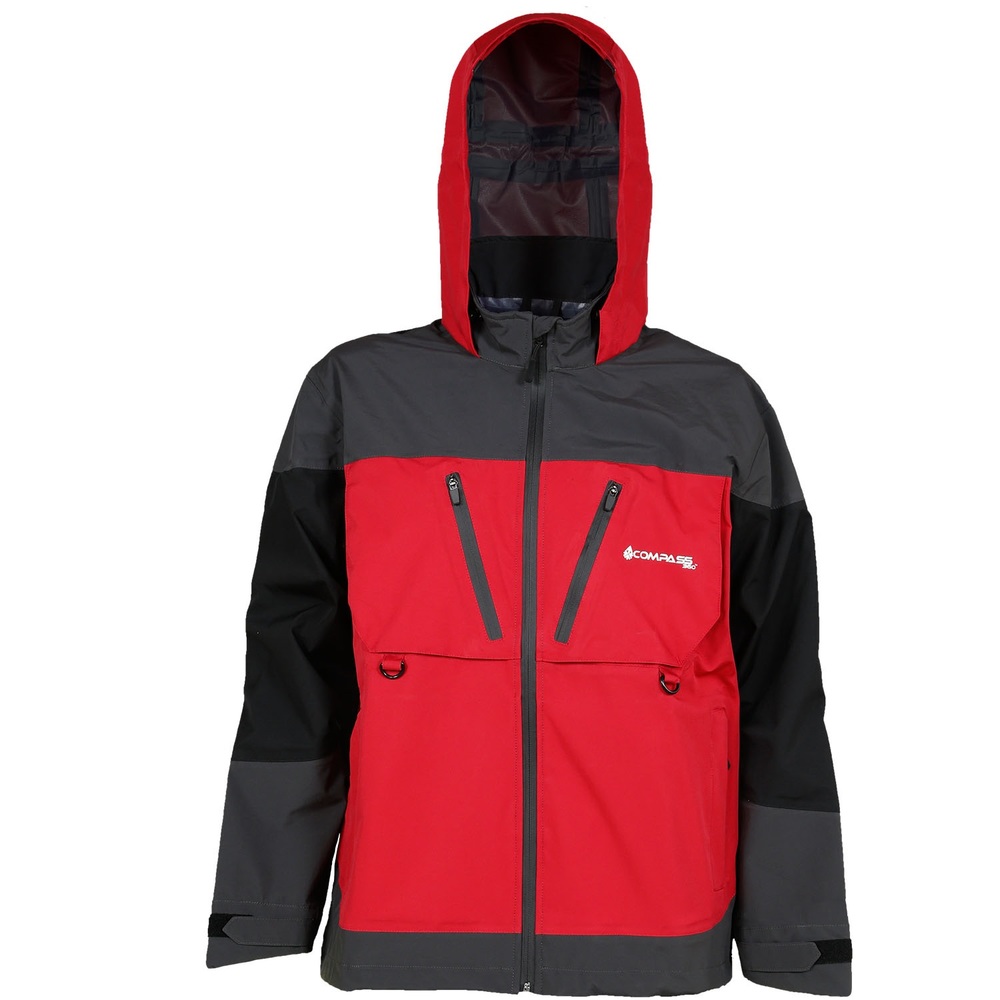 Compass 360 D300 HydroTek Rain Parka-Red/Black/Slate-SM