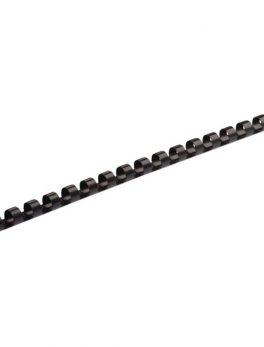 Fellowes 52366 1/4" Round-Back Black Plastic Combs, 100 pk