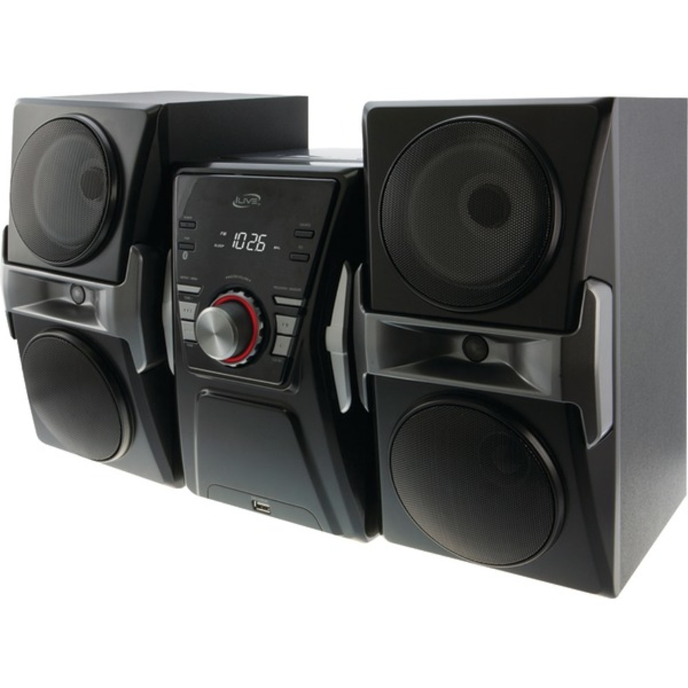 iLive IHB624B Bluetooth Home Music System with FM Tuner and LED Lights
