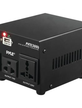 Pyle Pro PVTC300U Step Up and Step Down Voltage Converter Transformer with USB Charging Port (300-Watt)