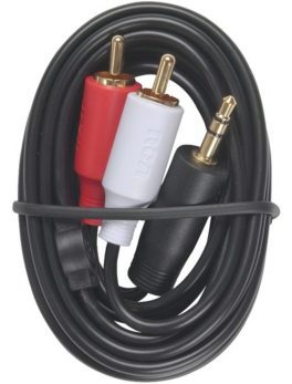 RCA AH205R MP3 3.5mm to 2 RCA Plugs Y-Adapter, 3ft