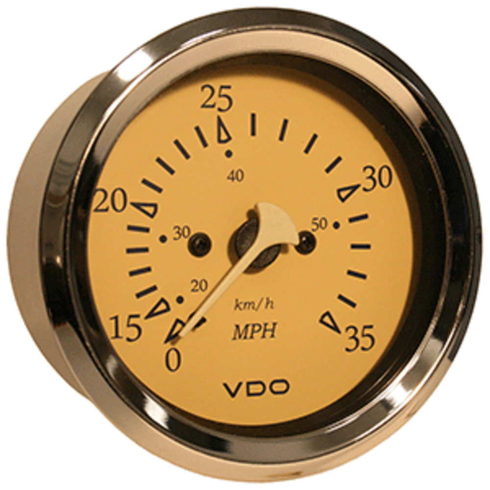 VDO Allentare Teak 35MPH 3-3/8" (85mm) Pitot Speedometer