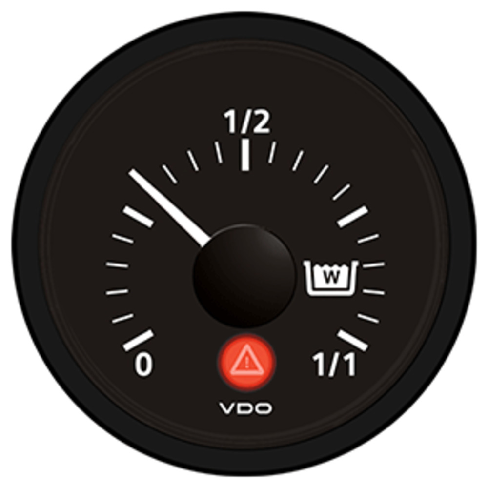 VDO Viewline Onyx Wastewater Gauge 12/24V - Use with VDO Capacitive Sender