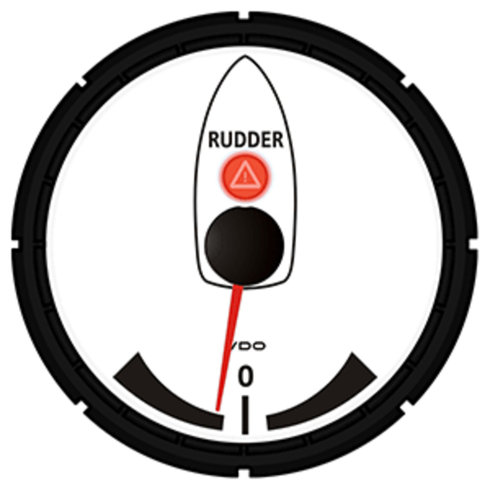 VDO Viewline Ivory Rudder Angle Indicator 3-3/8" (85mm) 12/24V - Use with VDO Sender