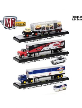 Auto Haulers Release 25, 3 Trucks Set 1/64 Diecast Models by M2 Machines 36000-25