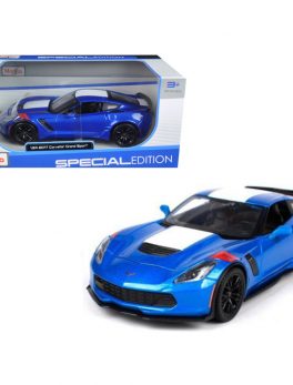 2017 Chevrolet Corvette Grand Sport Blue Metallic 1/24 Diecast Model Car by Maisto 31516bl