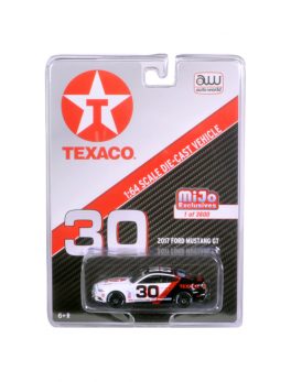 2017 Ford Mustang GT Texaco Racing #30 Black and White Limited Edition to 3600pcs 1/64 Diecast Model Car by Autoworld CP7438