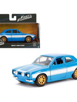 Brian's Ford Escort Blue and White Fast and Furious Movie 1/32 Diecast Model Car by Jada 97188