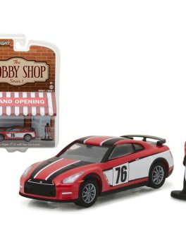 2015 Nissan GT-R R35 Red #76 with Race Car Driver The Hobby Shop Series 1 1/64 Diecast Model Car by Greenlight 97010E