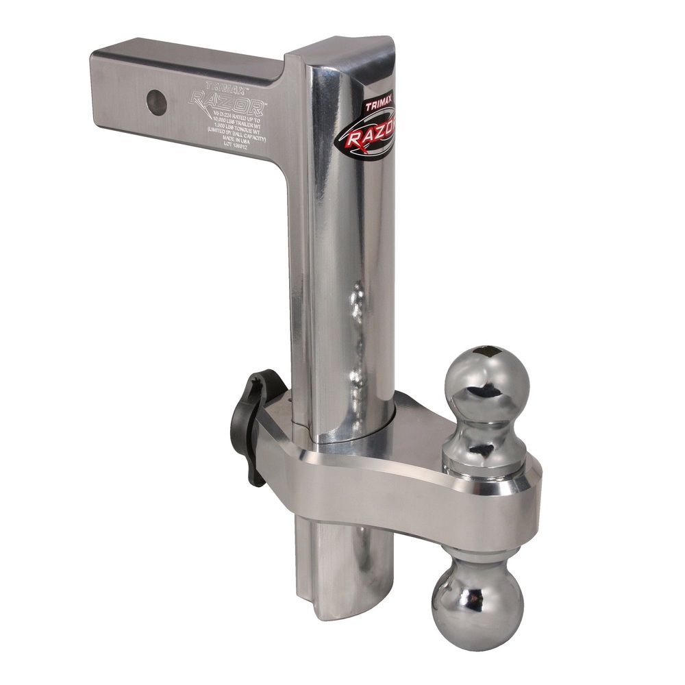 Trimax TRZ12AL Razor 12in Aluminum Adjust Hitch-Dual Ball