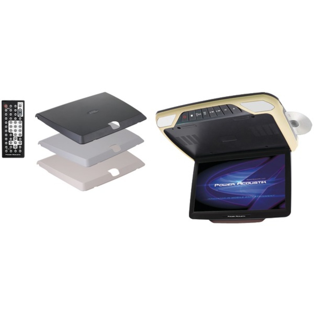 Power Acoustik PMD-143H 14.3" Ceiling-Mount DVD Entertainment System with IR and FM Transmitters, 3 Interchangeable Color Skins and MHL MobileLink