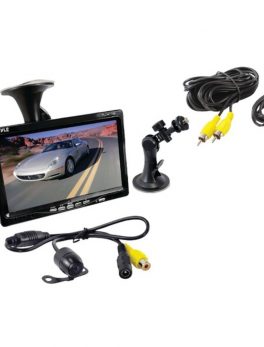 Pyle PLCM7700 7" Window Suction-Mount LCD Widescreen Monitor and Universal Mount Backup Color Camera with Distance-Scale Line
