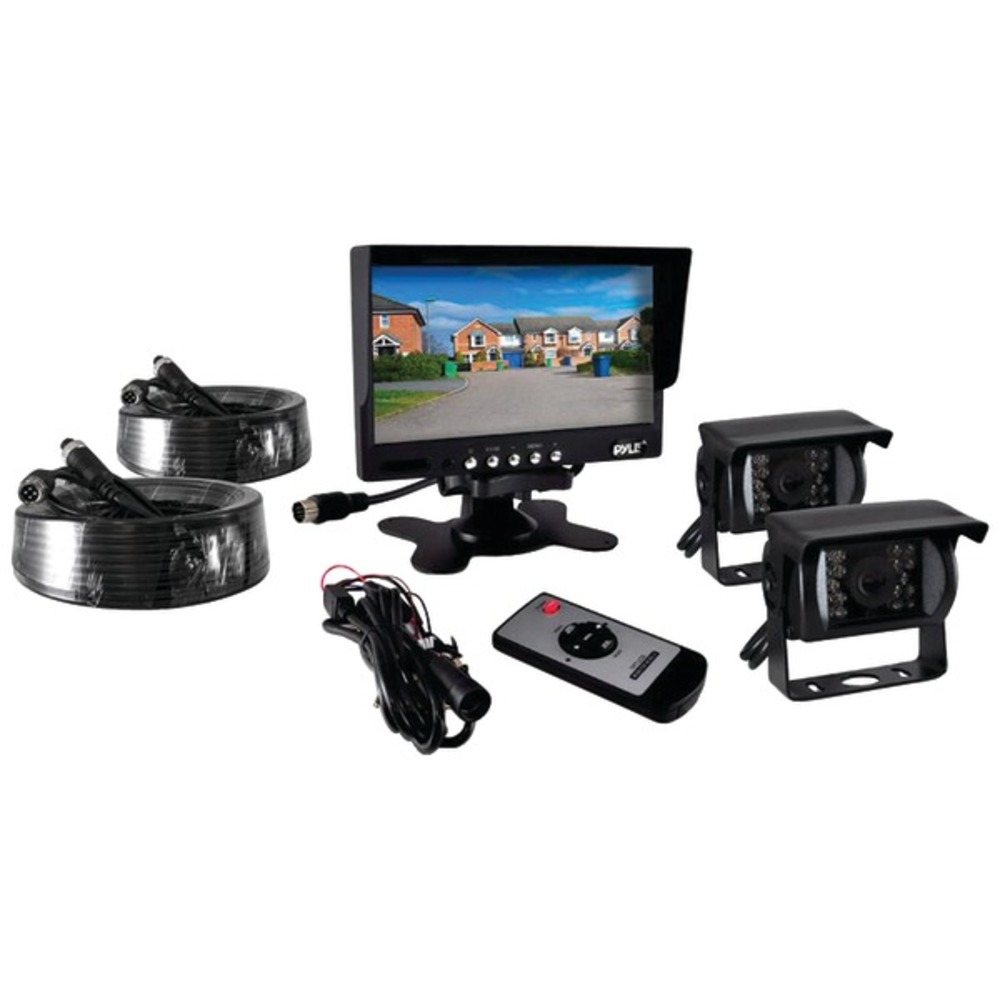 Pyle PLCMTR72 7" Commercial-Grade Weatherproof Backup Cameras and Monitor System